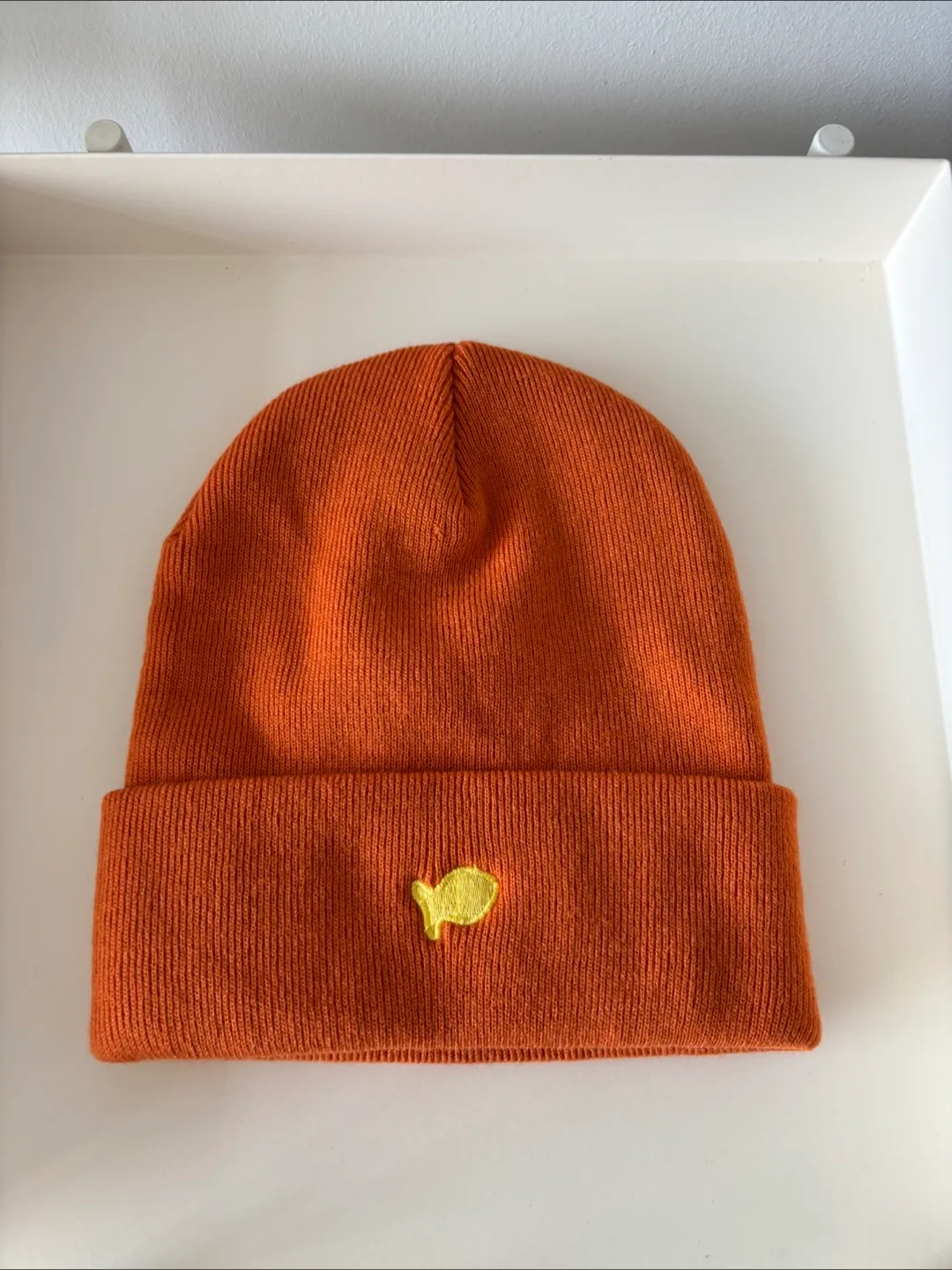 Goldfish Beanie - Orange Knit Toque Hat (new) thumbnail