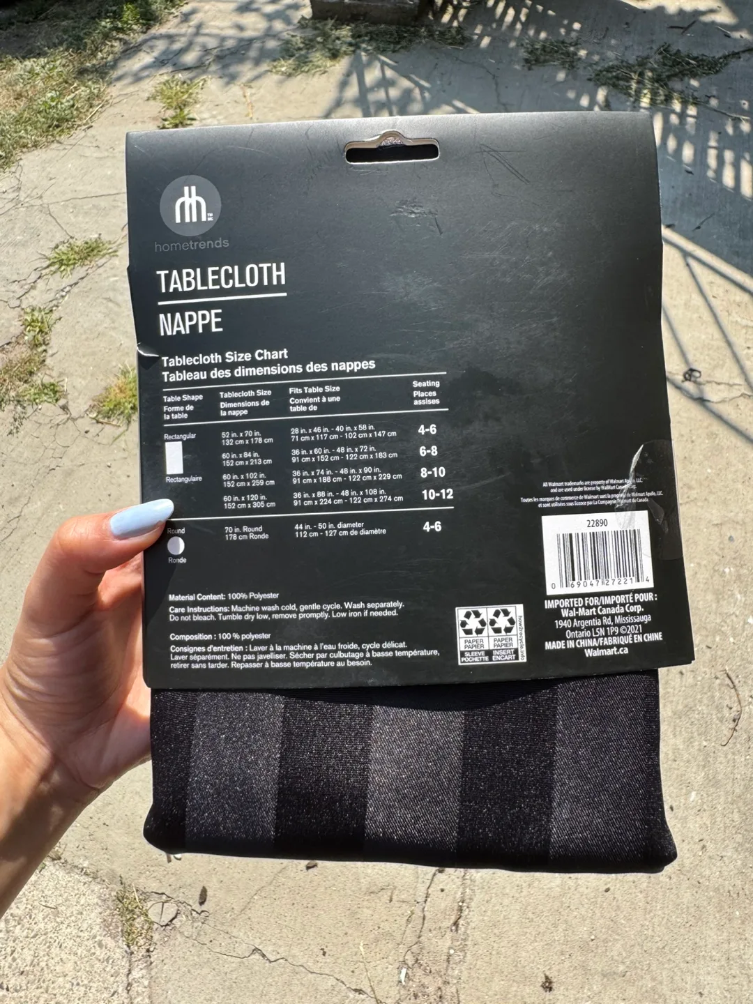 Hometrends Round Black Tablecloth - NEW image indicator(3)