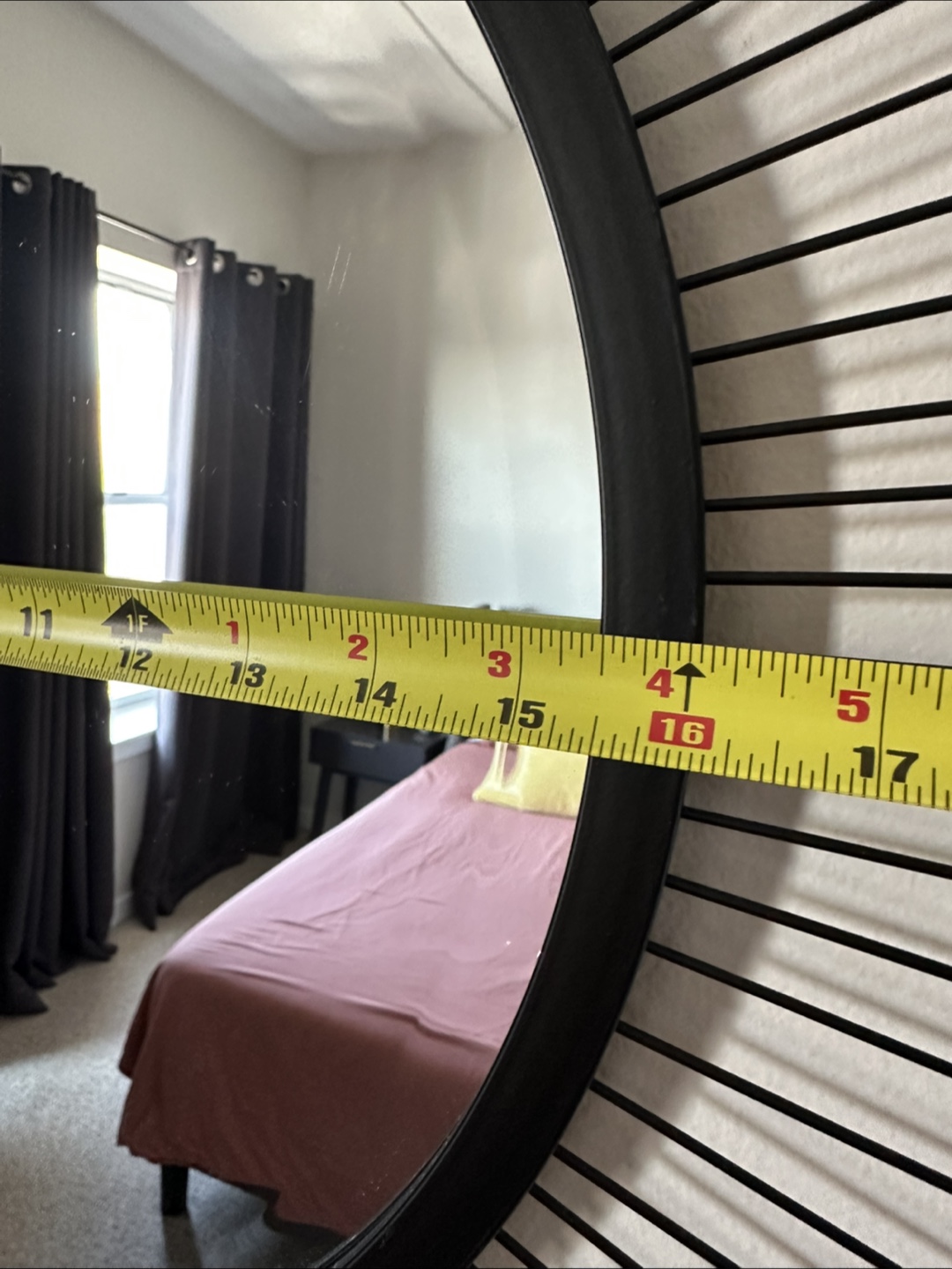 Round Black Metal Mirror - 28 inch Diameter - photo 4