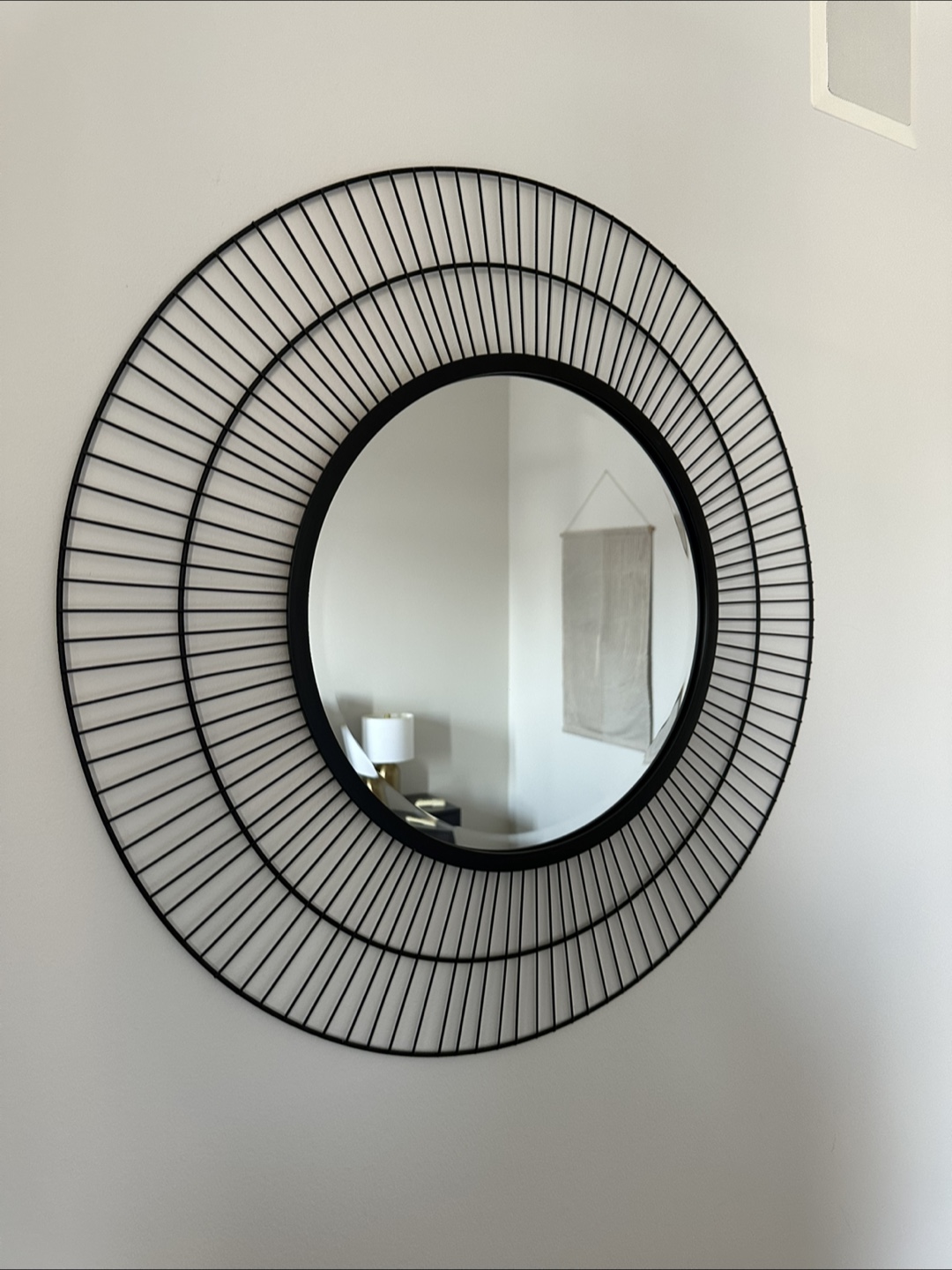 Round Black Metal Mirror - 28 inch Diameter - photo 2