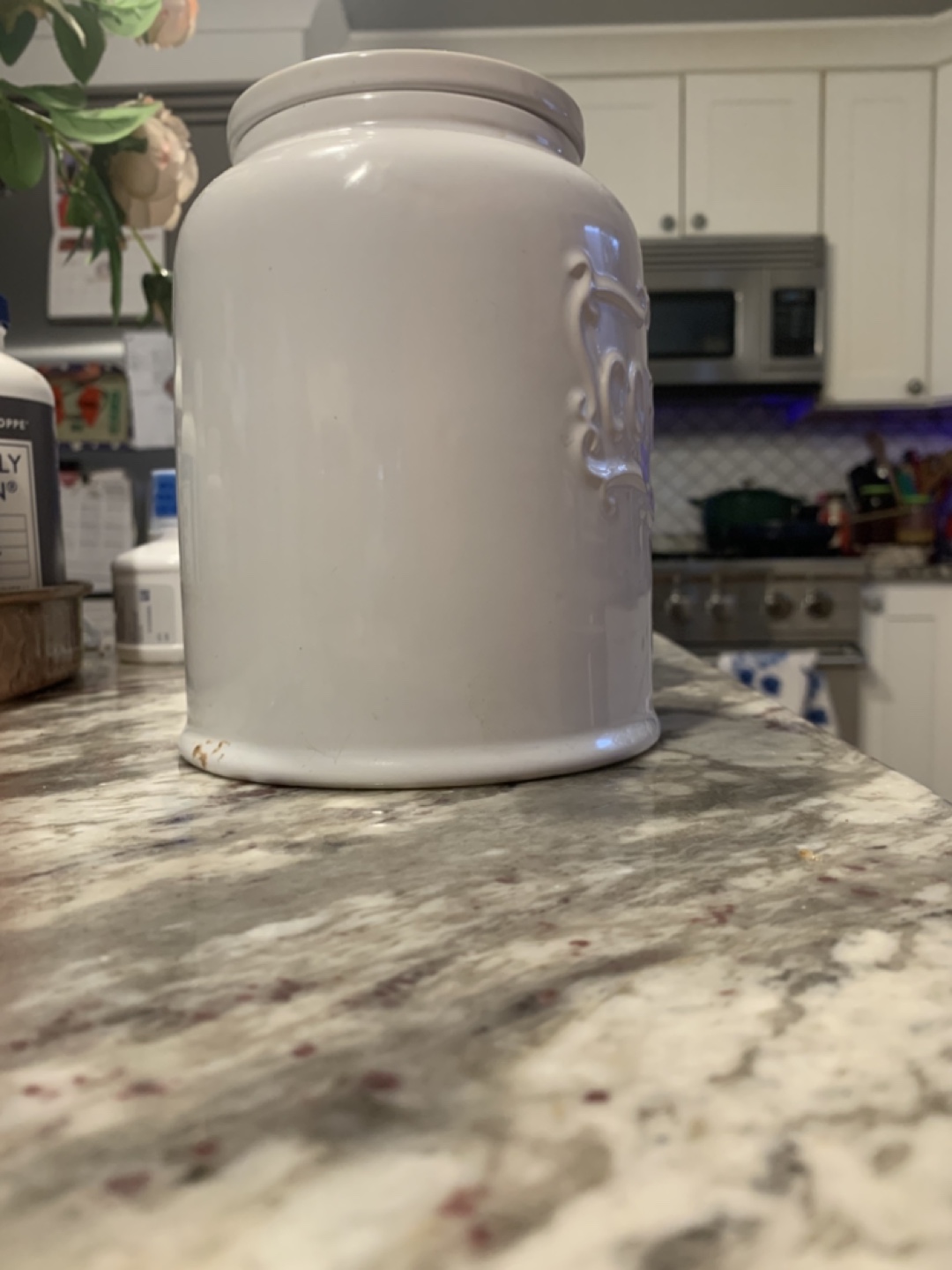 White Ceramic Kitchen Canisters - Coffee, Tea, Sugar - photo 2