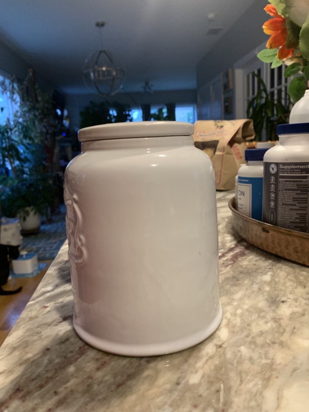 White Ceramic Kitchen Canisters - Coffee, Tea, Sugar - photo 3