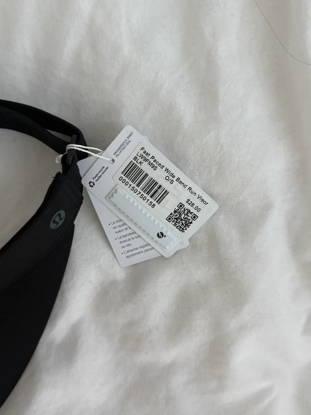 Lululemon Fast Paced Wide Band Run Visor - Black image indicator(2)