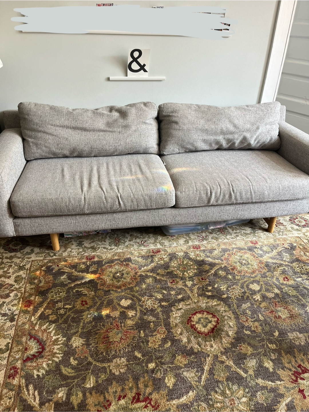 MOVING SALE! West Elm Eddy Sofa (82”) Grey - photo 2