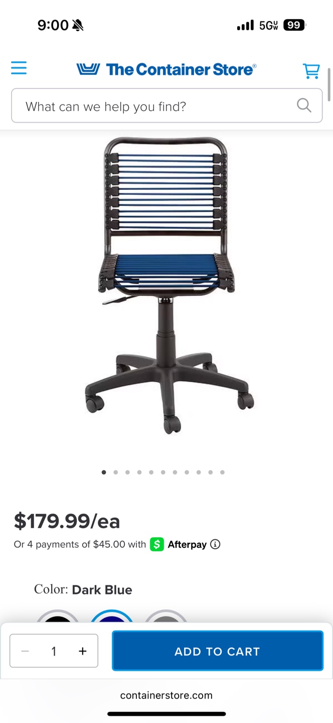 Blue Bungee Cord Office Chair - photo 3