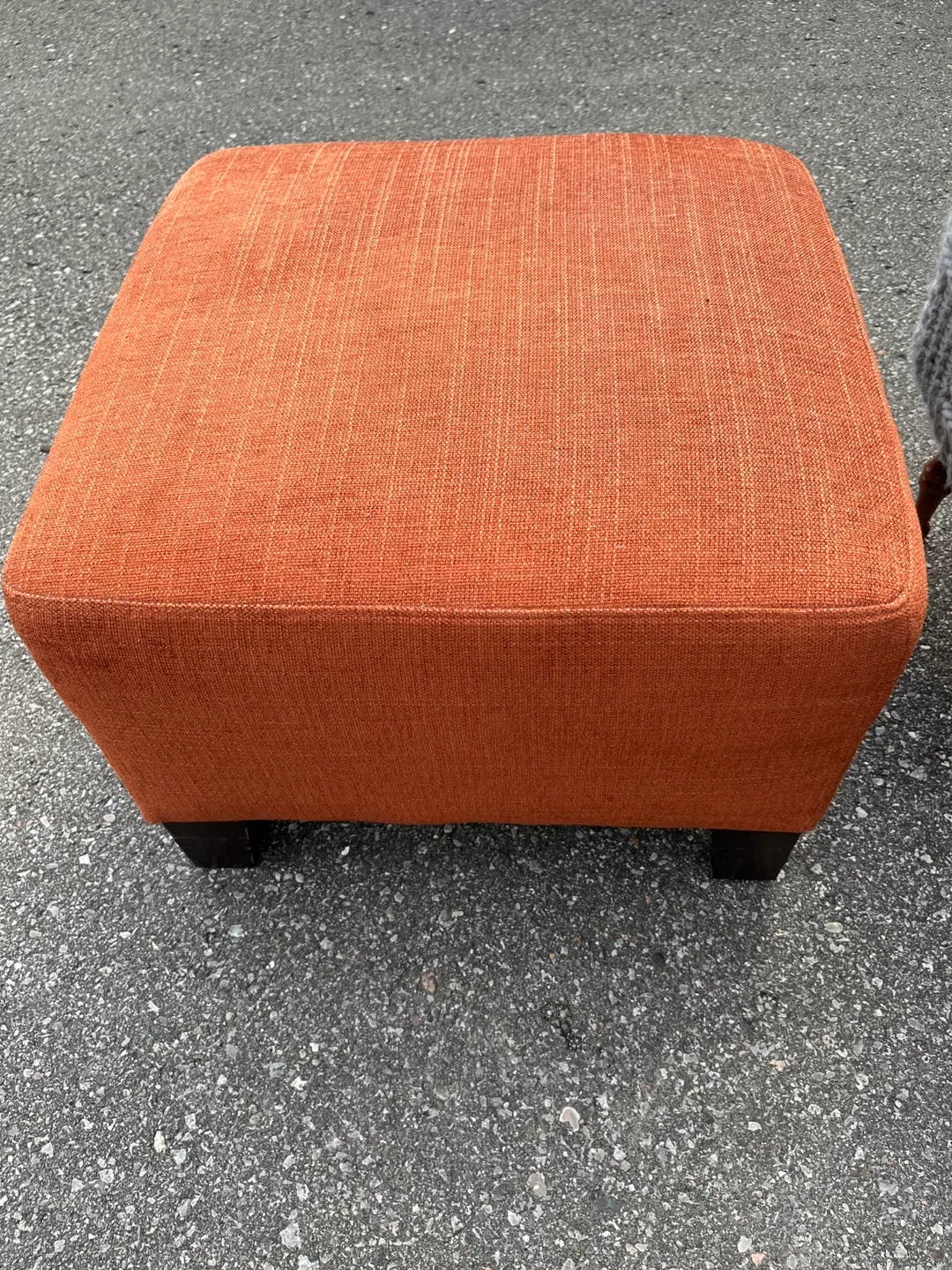 Orange Fabric Ottoman thumbnail