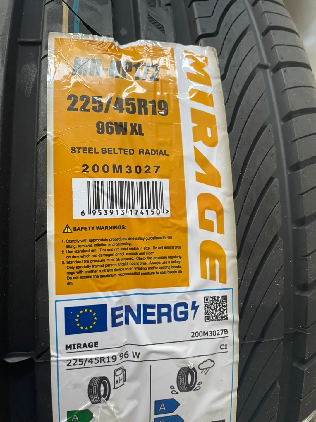 Mirage MR-HP172 Tire 225/45R19 image indicator(6)