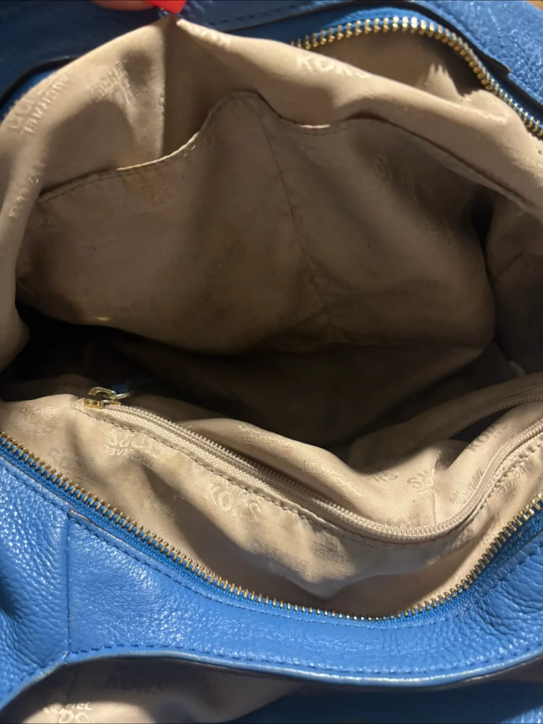 Michael Kors Blue Leather Shoulder Bag image indicator(4)