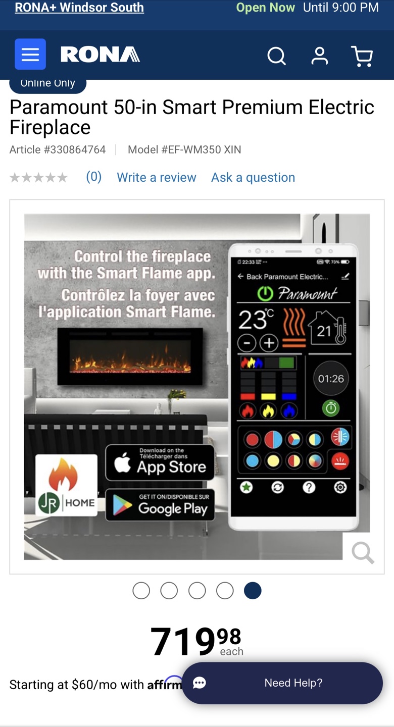 Paramount 50-in Smart Premium Electric Fireplace - photo 3