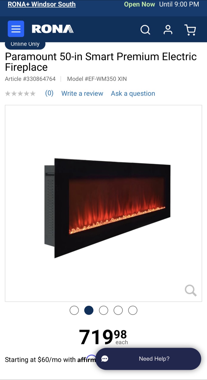 Paramount 50-in Smart Premium Electric Fireplace - photo 2