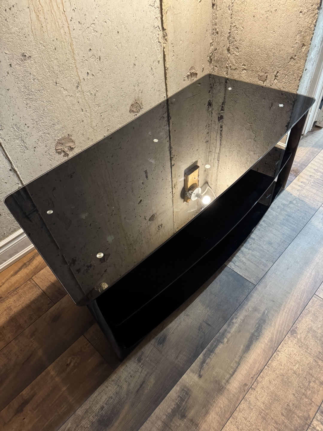 Black Glass TV Stand - photo 2