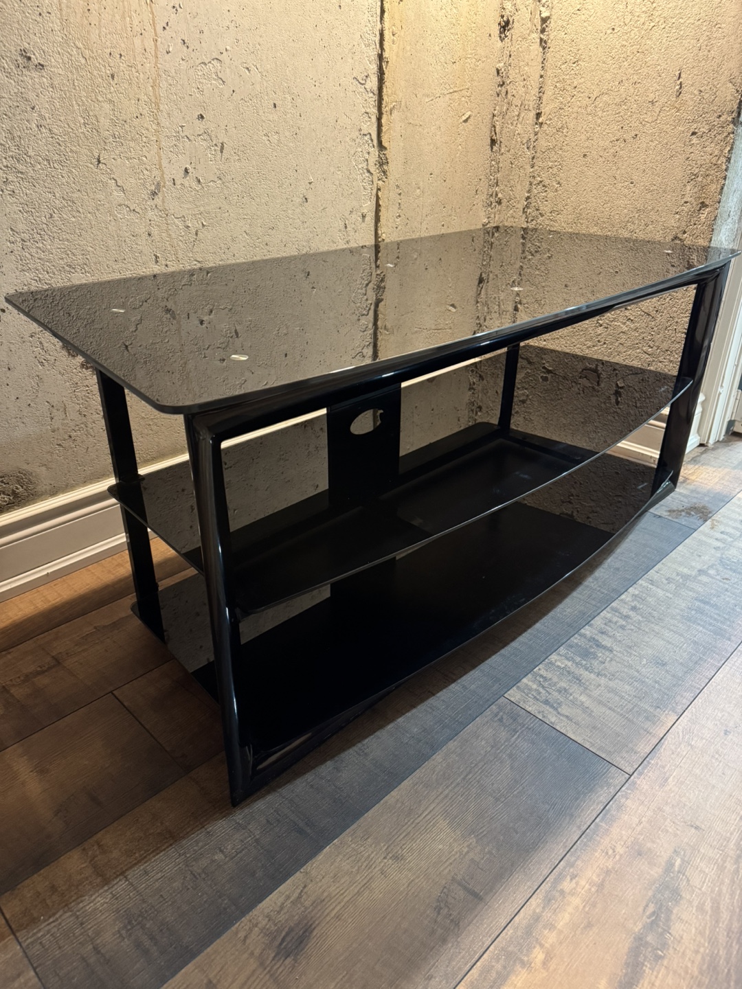 Black Glass TV Stand