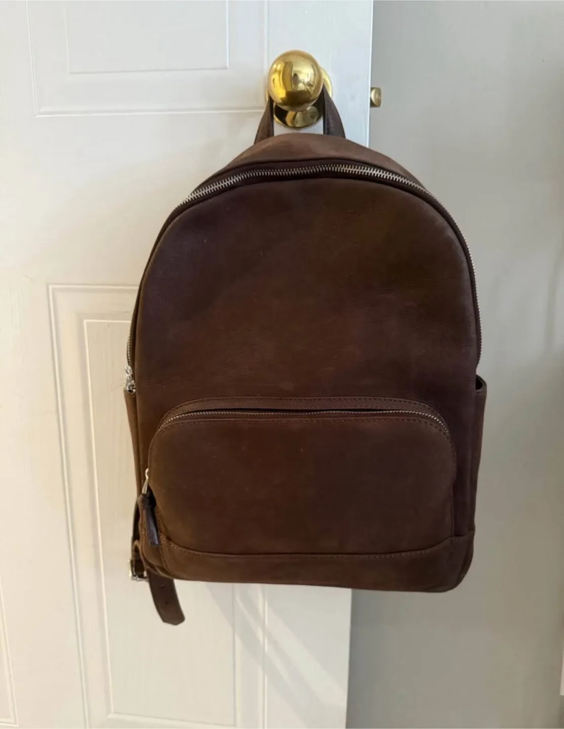 Suede Brown Leather Backpack thumbnail