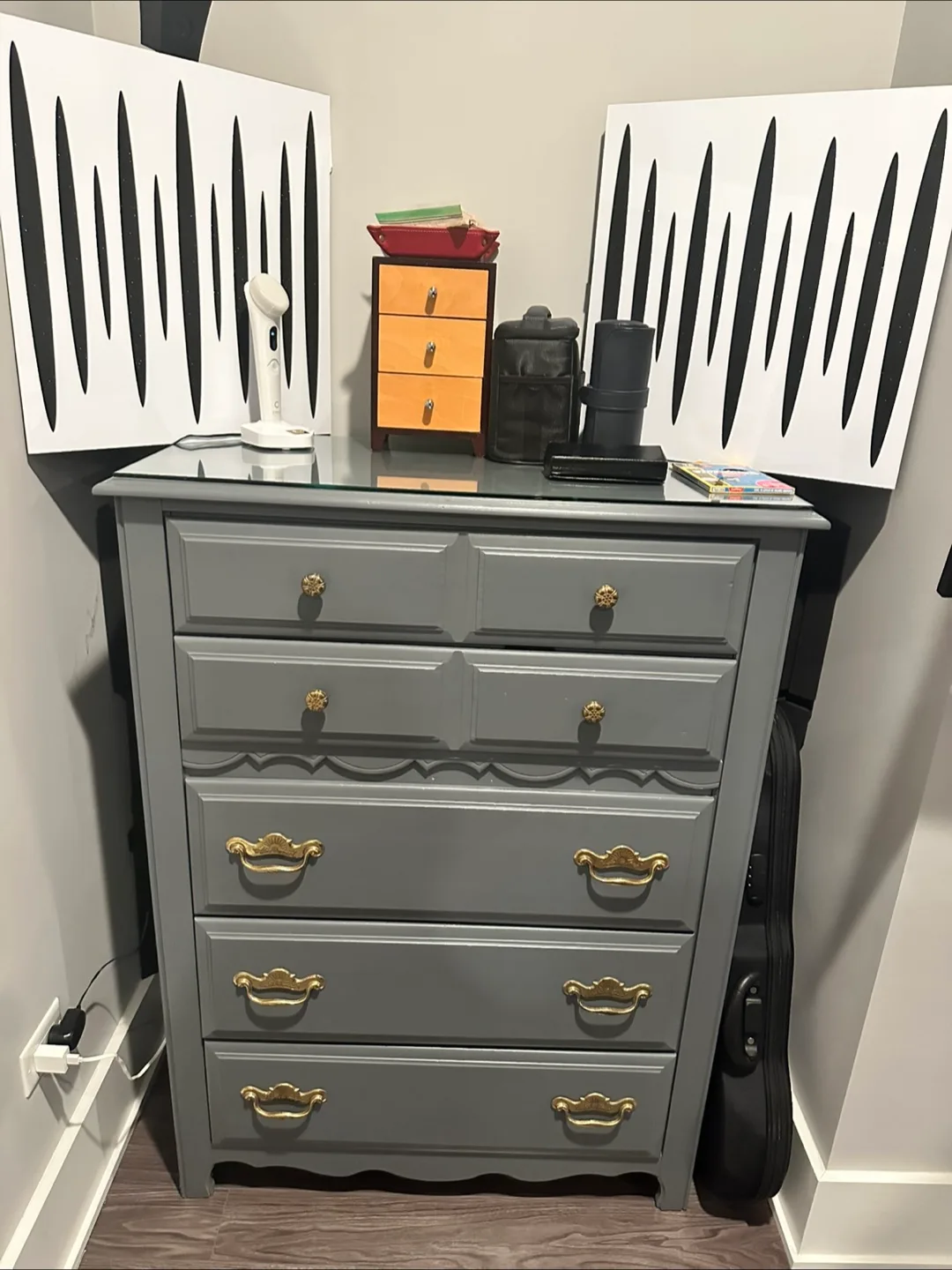 Wood-Glass Top-Dresser Triple Set + 3 End Tables thumbnail