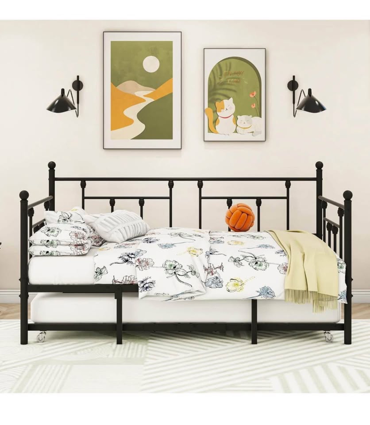 Metal Daybed Frame Black Dock2-Ki14 - photo 5