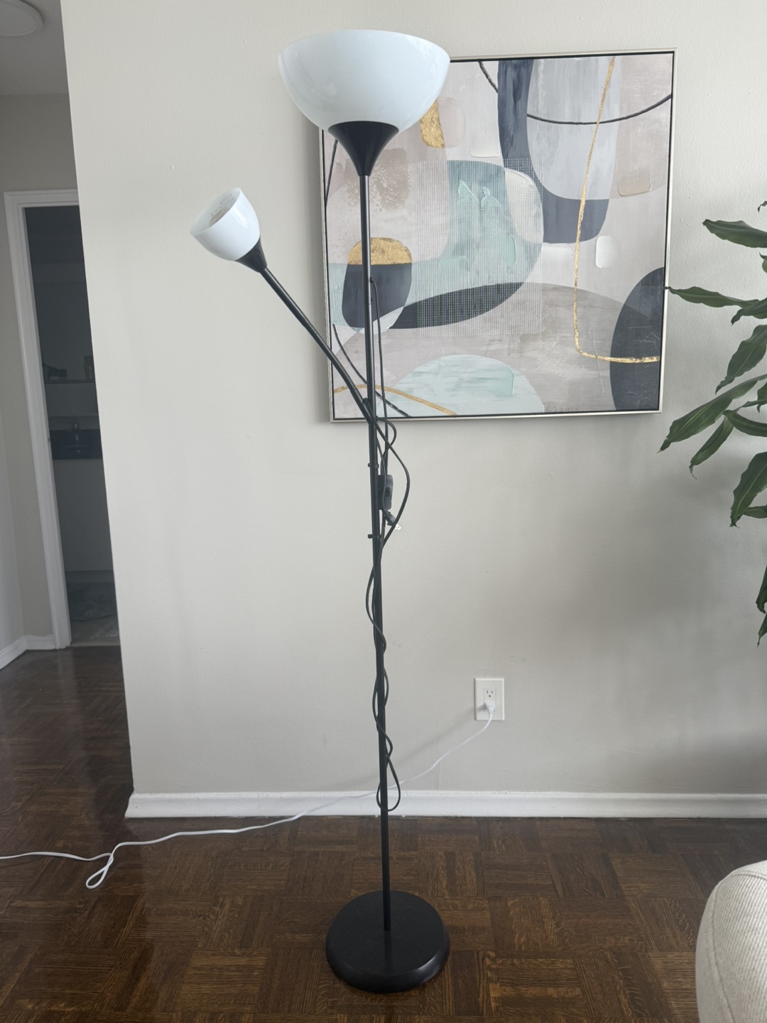 Floor Lamp - Black with Adjustable Reading Light