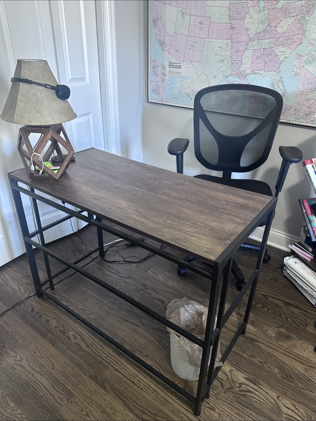 Wood and Metal Desk