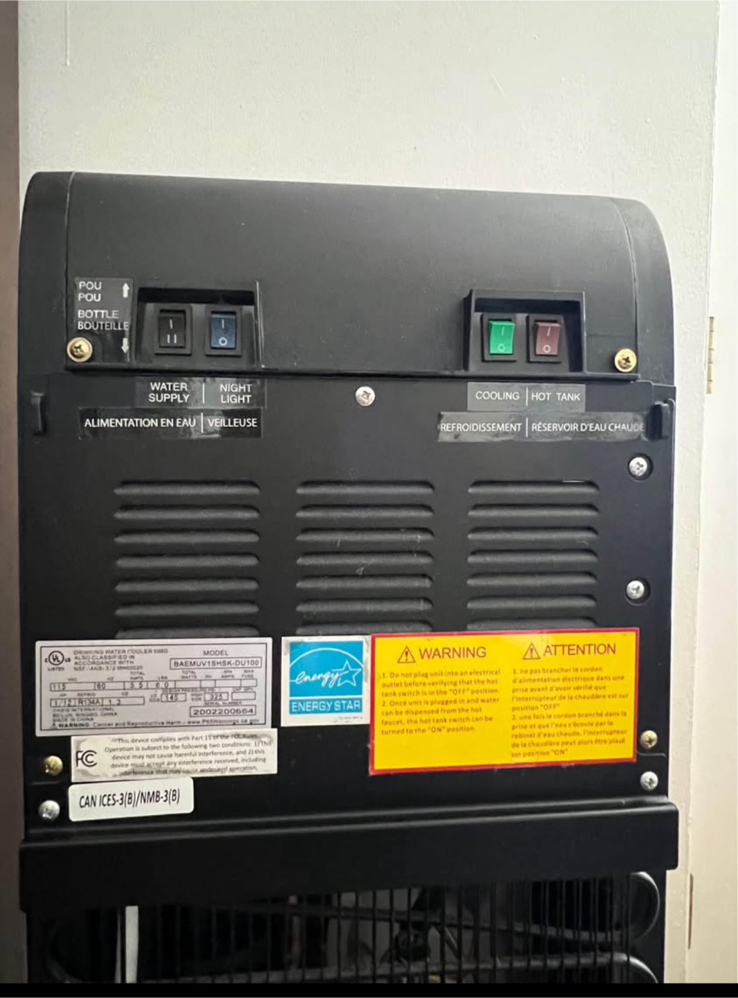 Water Dispenser Hot/Cold Bottom Loading - photo 4