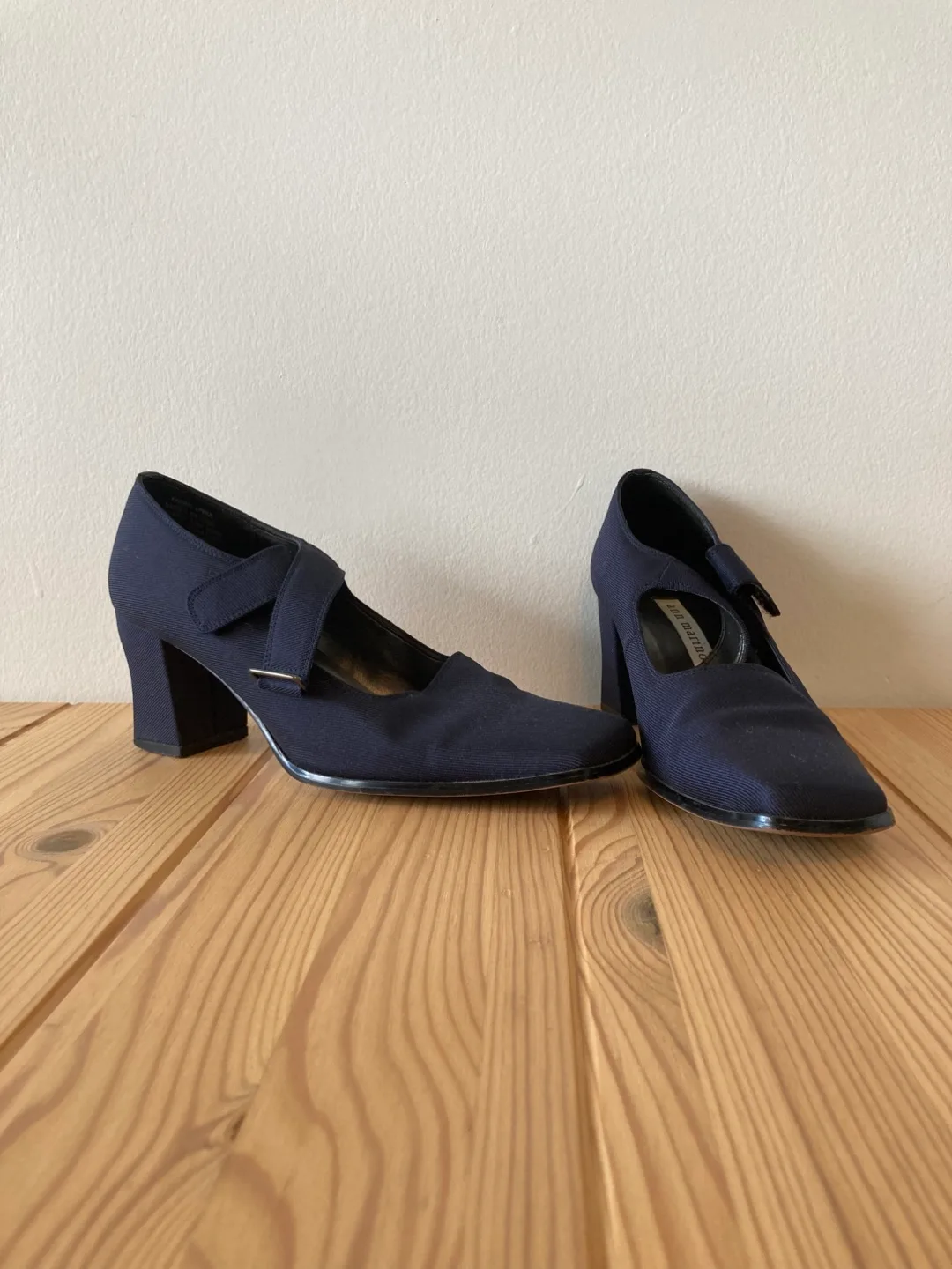Ann Marino Navy Blue Mary Jane Heels - Size 7M thumbnail