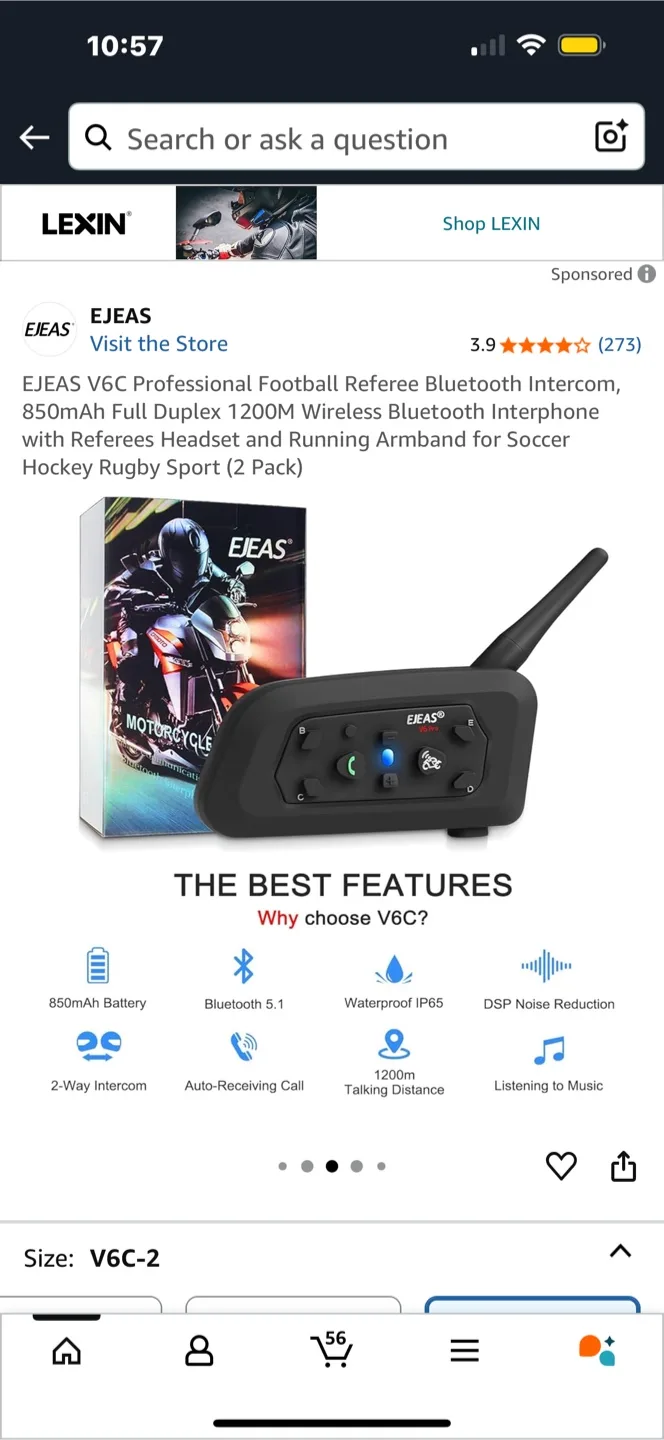 EJEAS V6C Football Referee Intercom (2 Pack) thumbnail