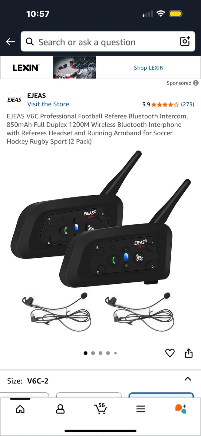 EJEAS V6C Football Referee Intercom (2 Pack) image indicator(2)