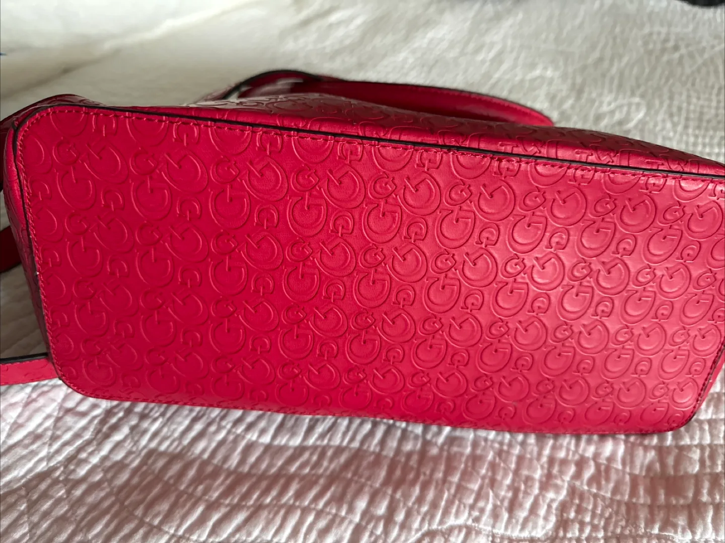 Guess Red Embossed Satchel image indicator(4)