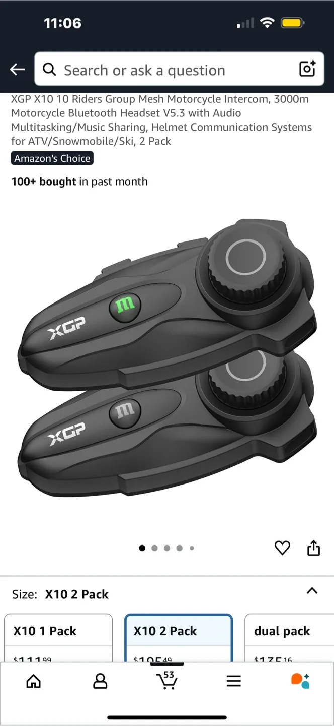 XGP X10 Motorcycle Intercom (2 Pack) thumbnail