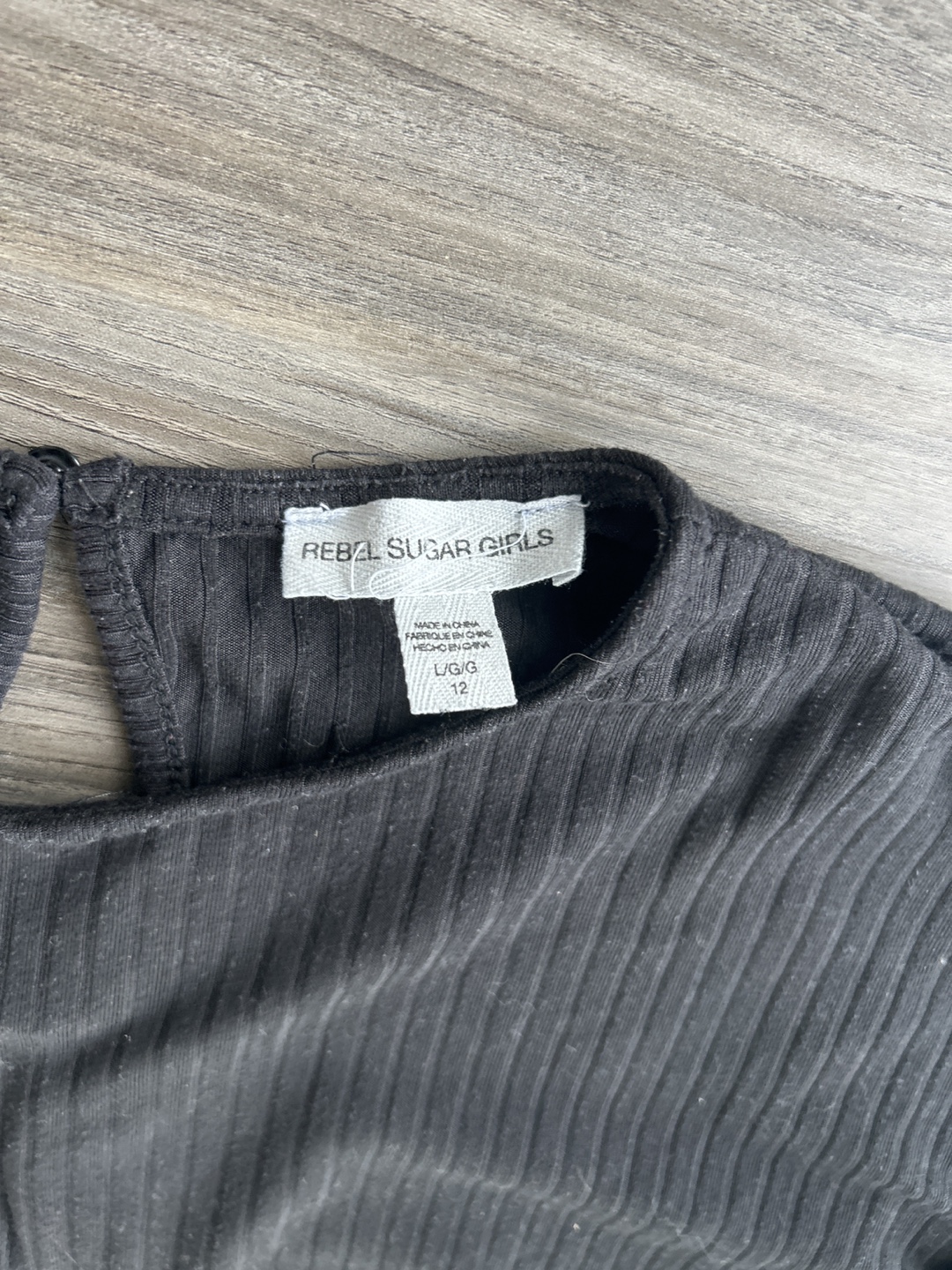 Rebel Sugar Girls Black Ribbed Pants - Size 12 - photo 2