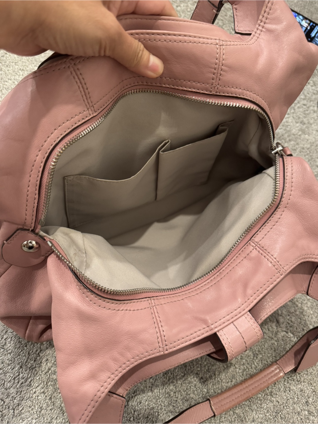 Coach Leather Hobo Bag, Pink - photo 3