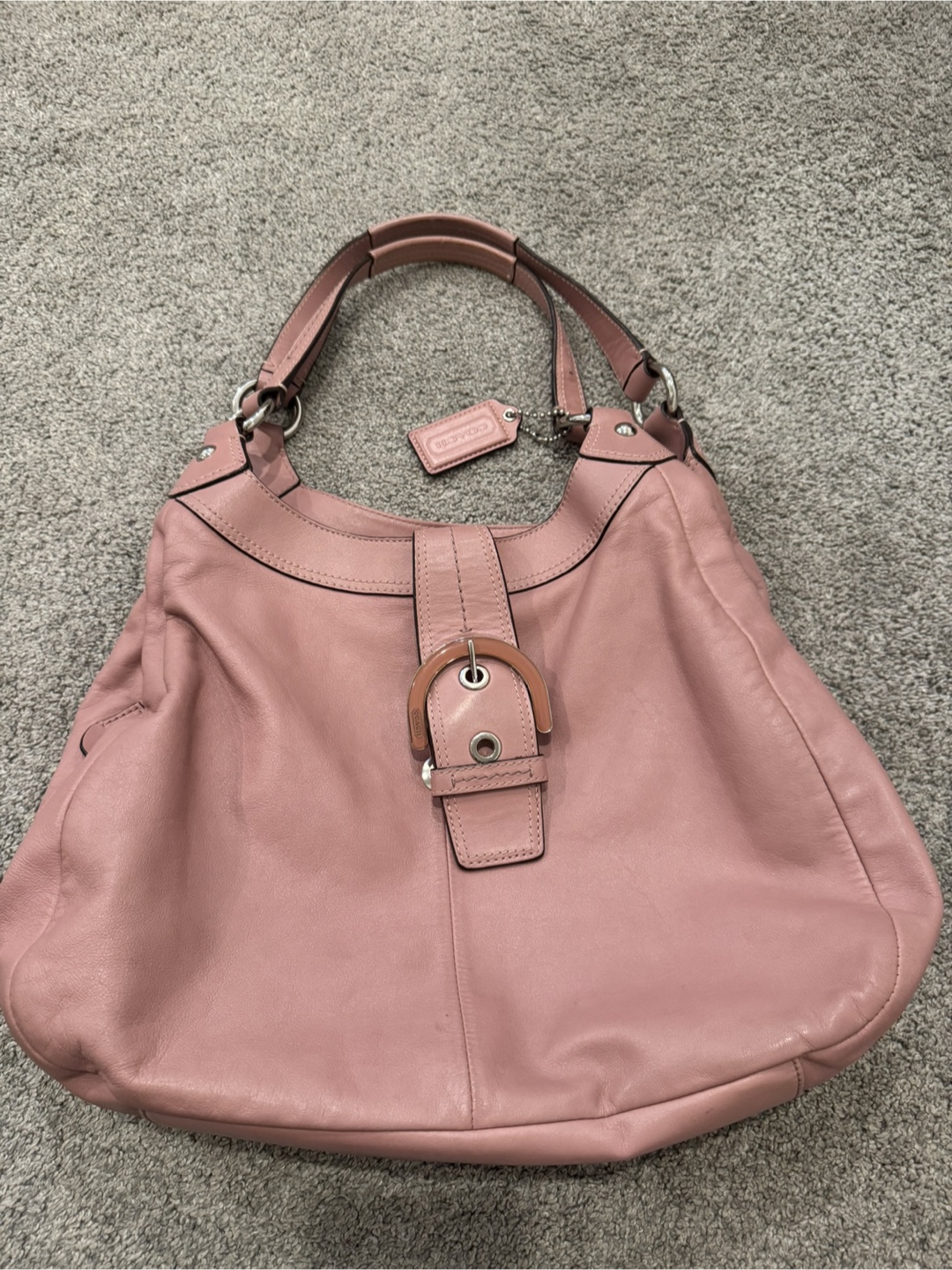 Coach Leather Hobo Bag, Pink