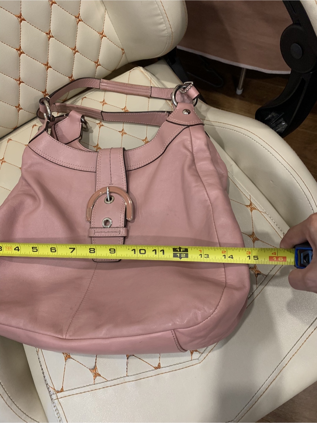 Coach Leather Hobo Bag, Pink - photo 4