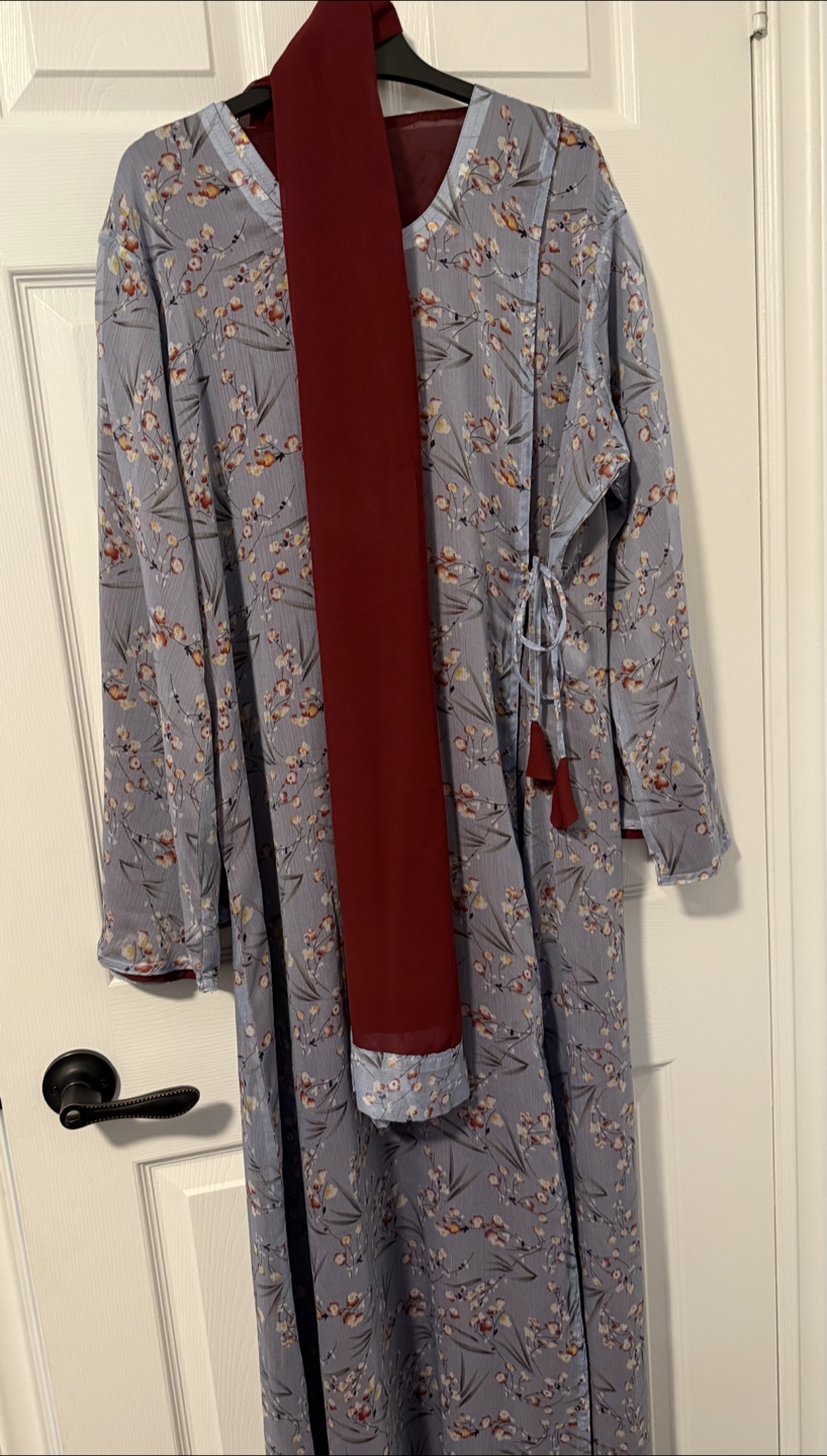 Angharkha style tow side Abaya with stole - photo 3