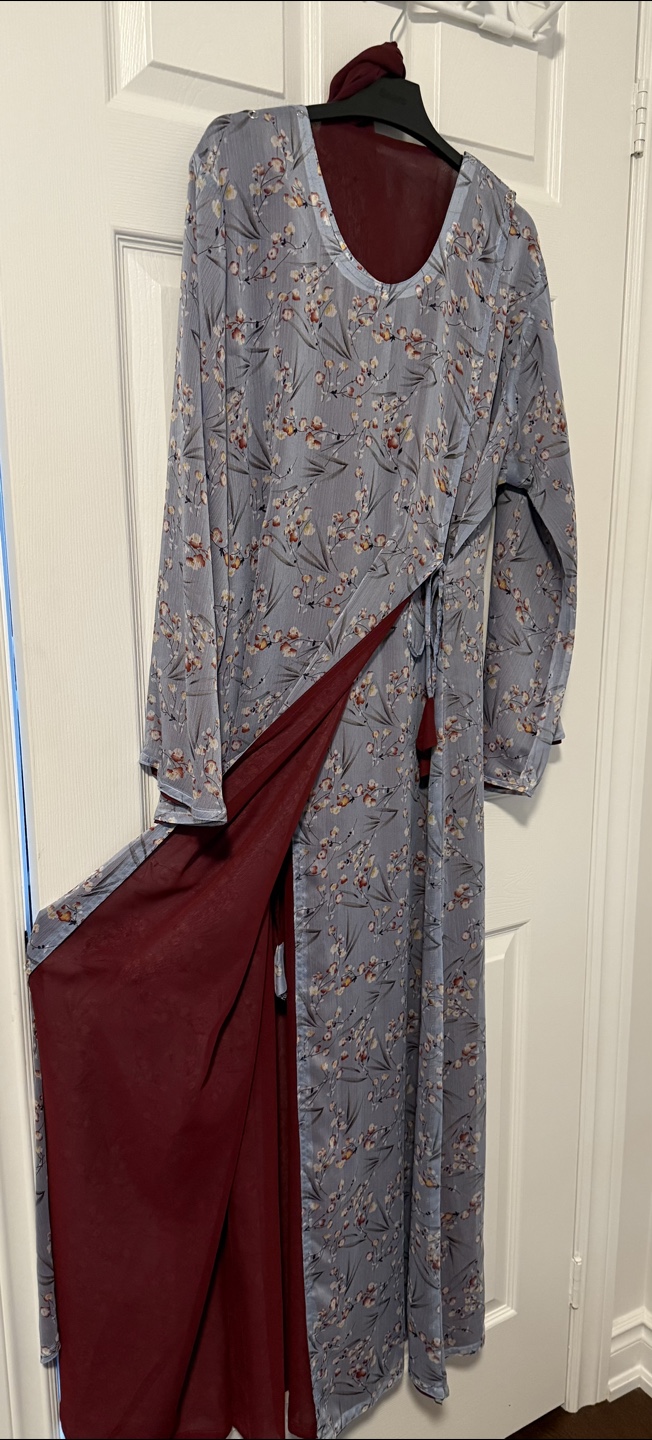 Angharkha style tow side Abaya with stole - photo 2
