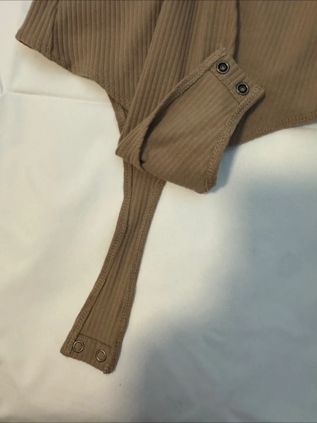 American Eagle Brown Ribbed Bodysuit, Size Small image indicator(2)