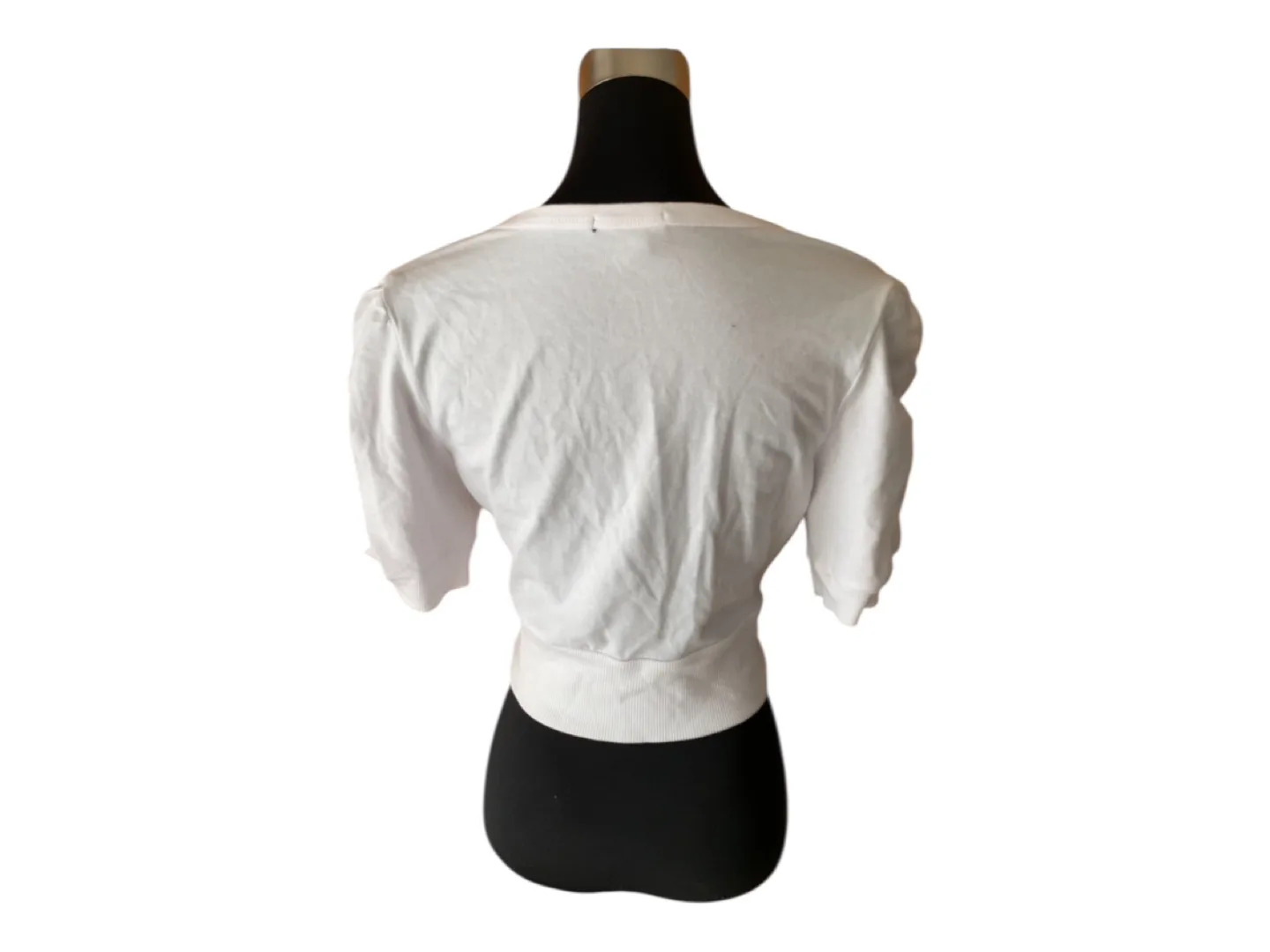 Vintage 2000s Y2K Button Up Crop Top S/M White image indicator(7)