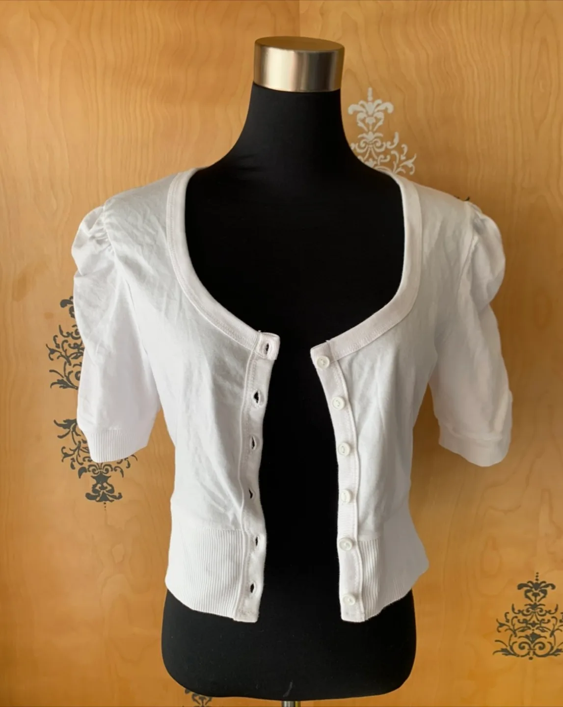 Vintage 2000s Y2K Button Up Crop Top S/M White image indicator(5)