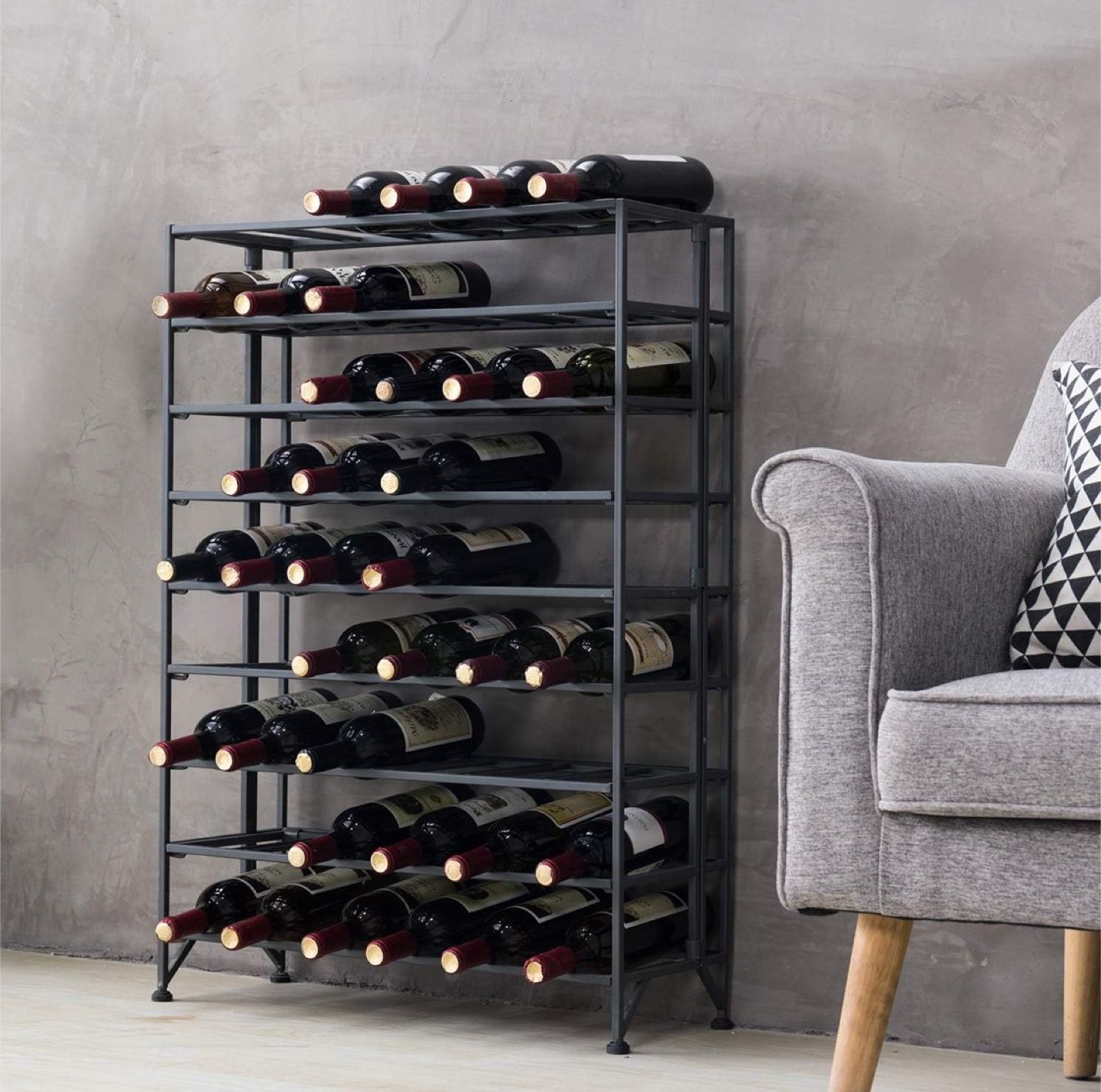 Metal Wine Rack - 36" Tall
