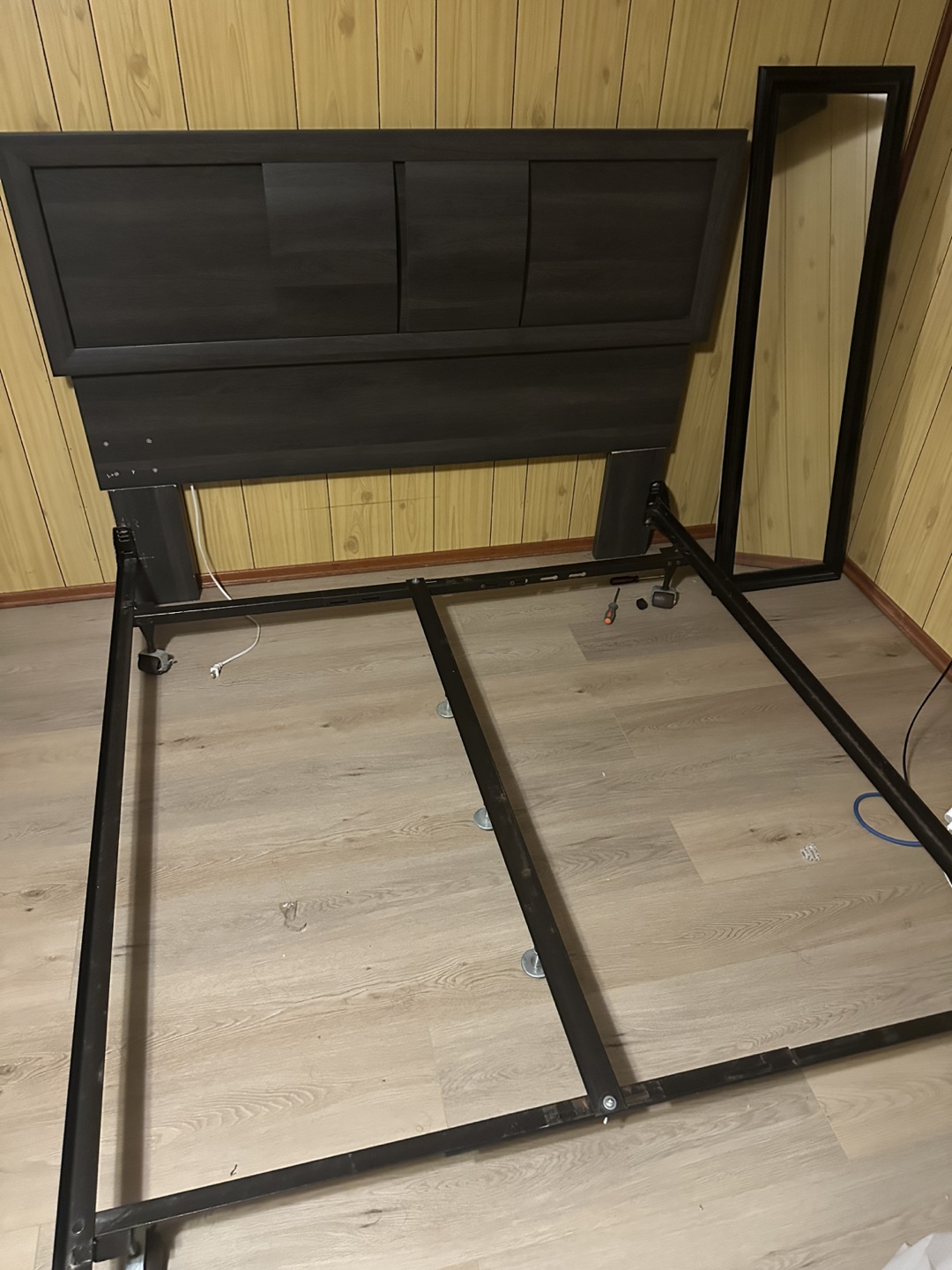 Dark Grey Queen Size Bed Framex2
