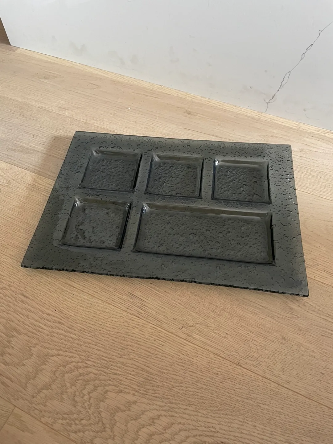Grey Glass Appetizer Serving Tray thumbnail