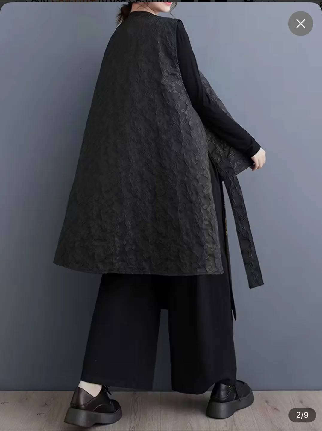 Dragon Print Asymmetrical Vest - Black, One Size image indicator(3)