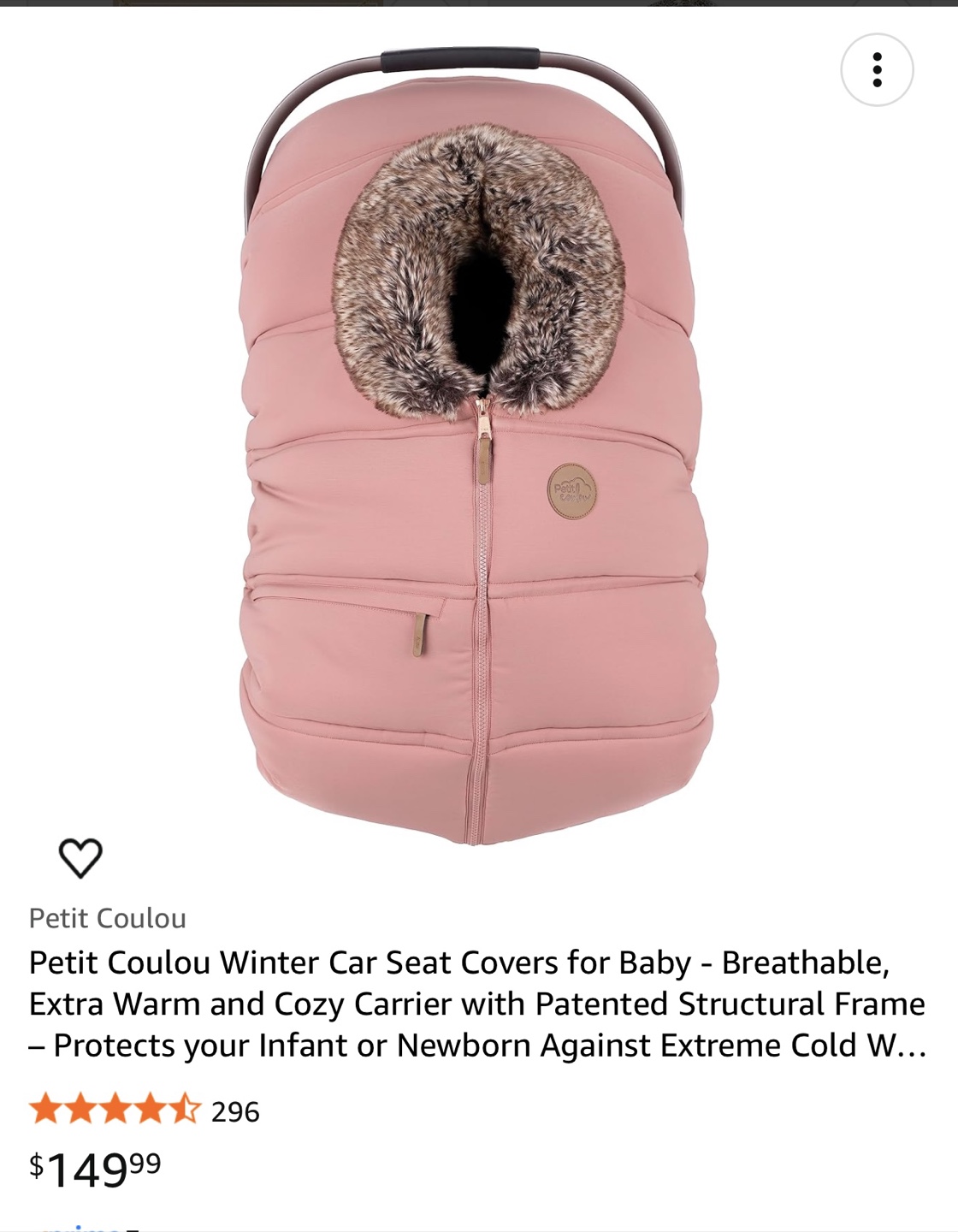 Petit Coulou Winter Car Seat Cover for Baby