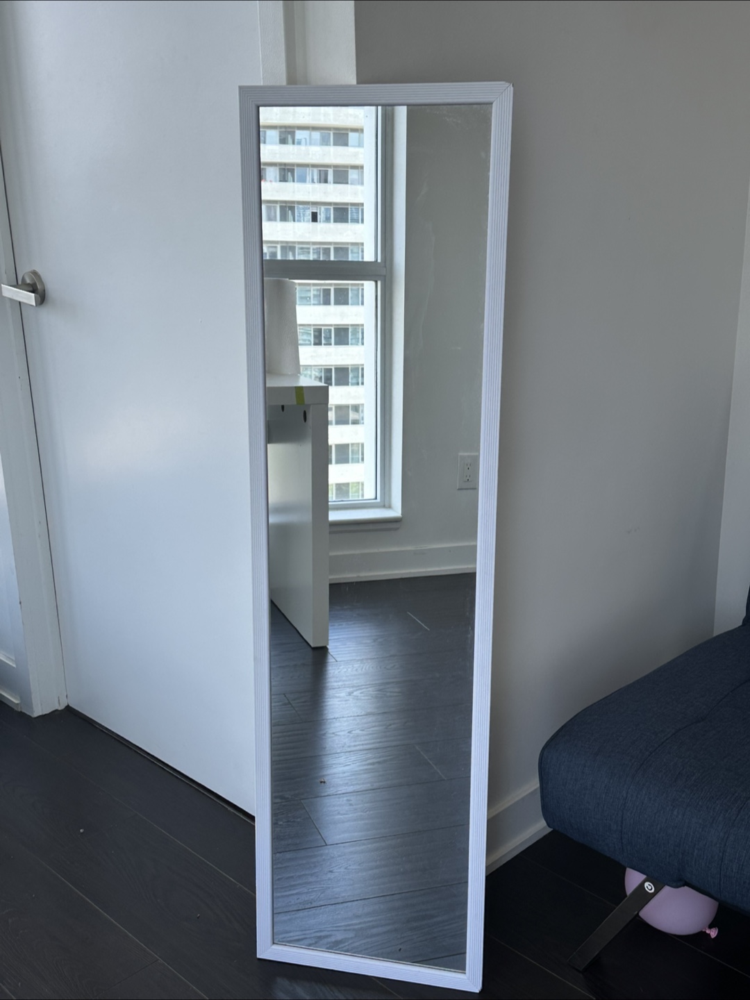 White framed full length mirror - photo 2