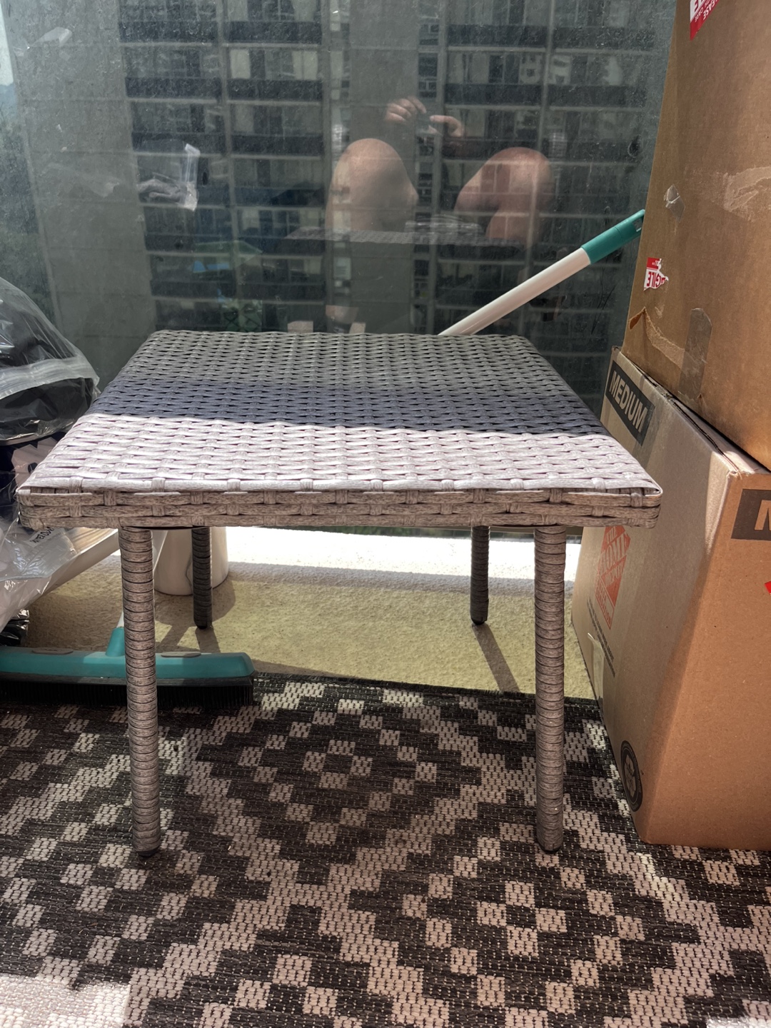 Wicker Patio Side Table & Chair Set - photo 2