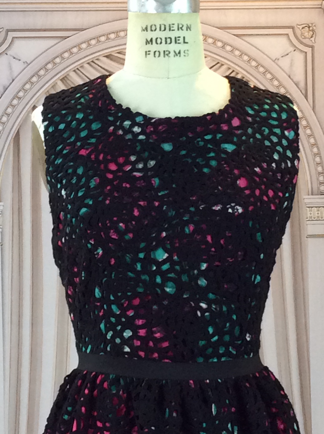Anthropology Black Crochet Lace Sleeveless Dress - photo 2