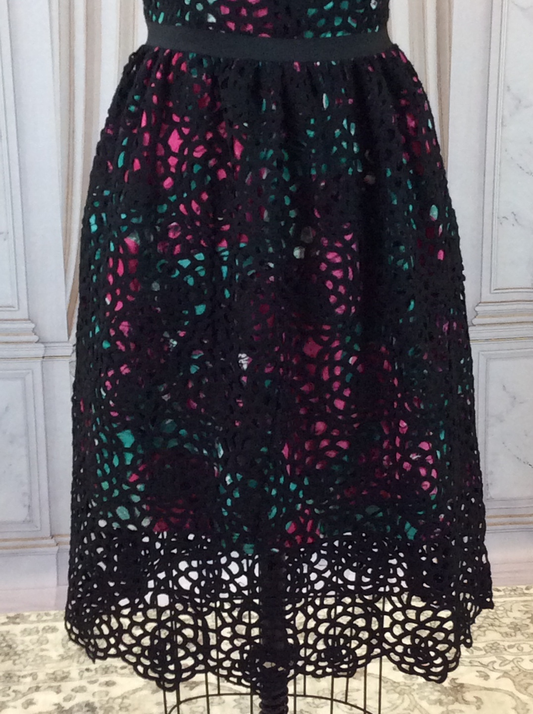 Anthropology Black Crochet Lace Sleeveless Dress - photo 5