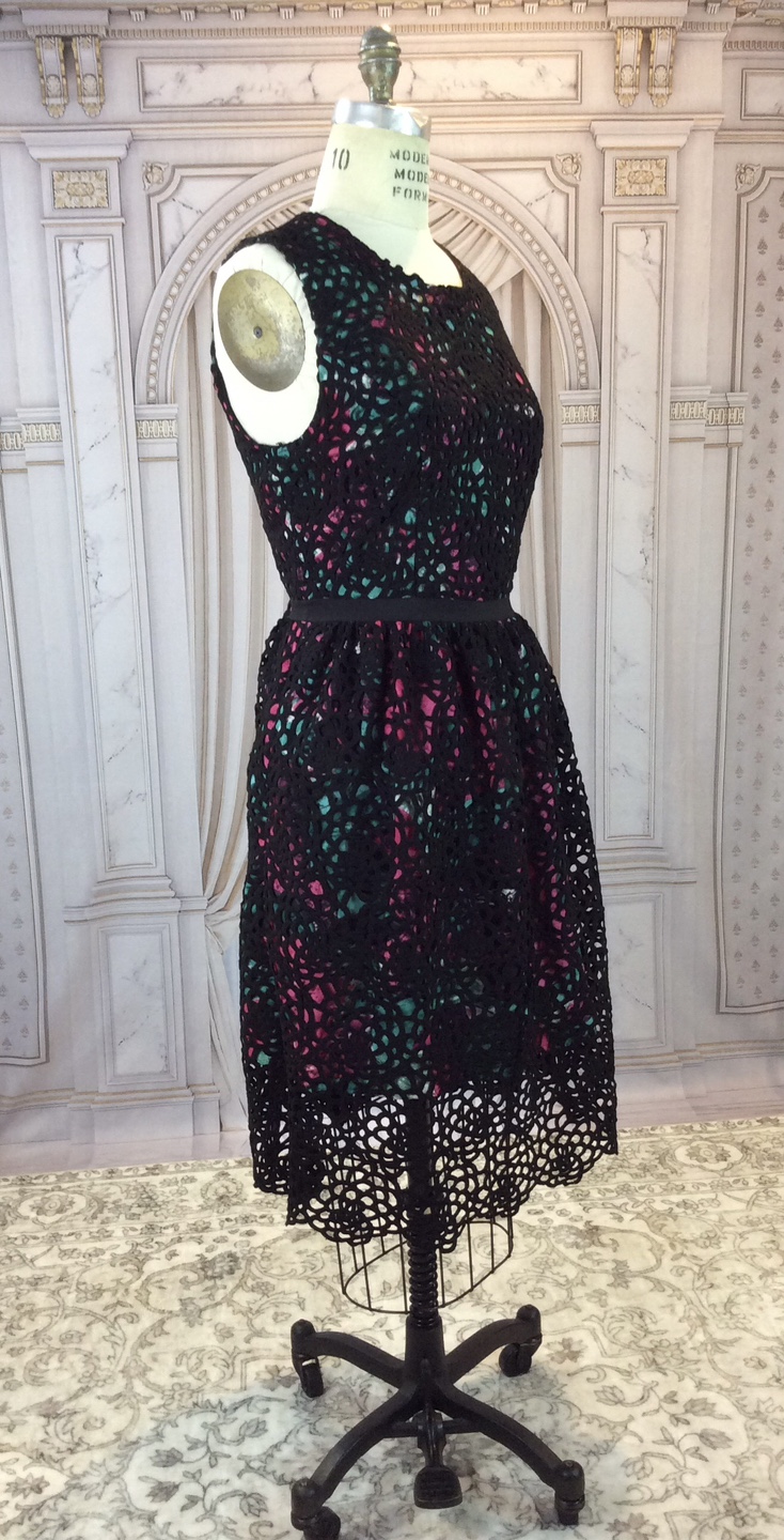 Anthropology Black Crochet Lace Sleeveless Dress