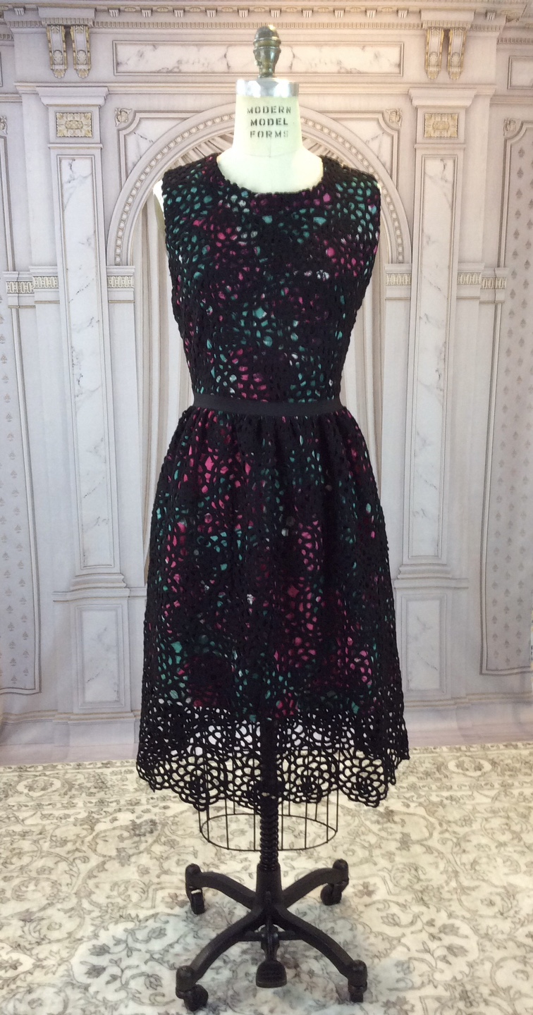 Anthropology Black Crochet Lace Sleeveless Dress - photo 3