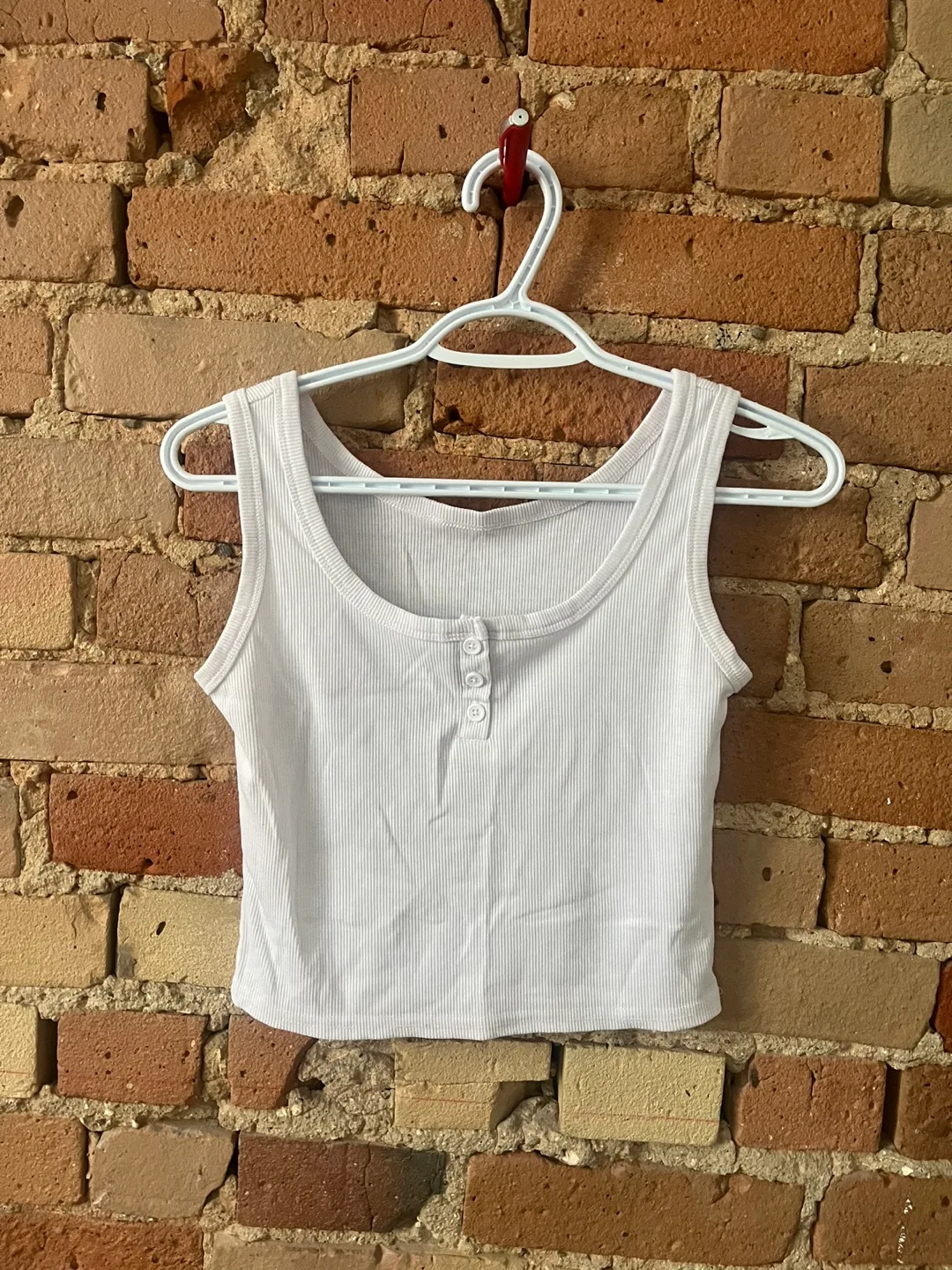 White Ribbed Tank Top thumbnail