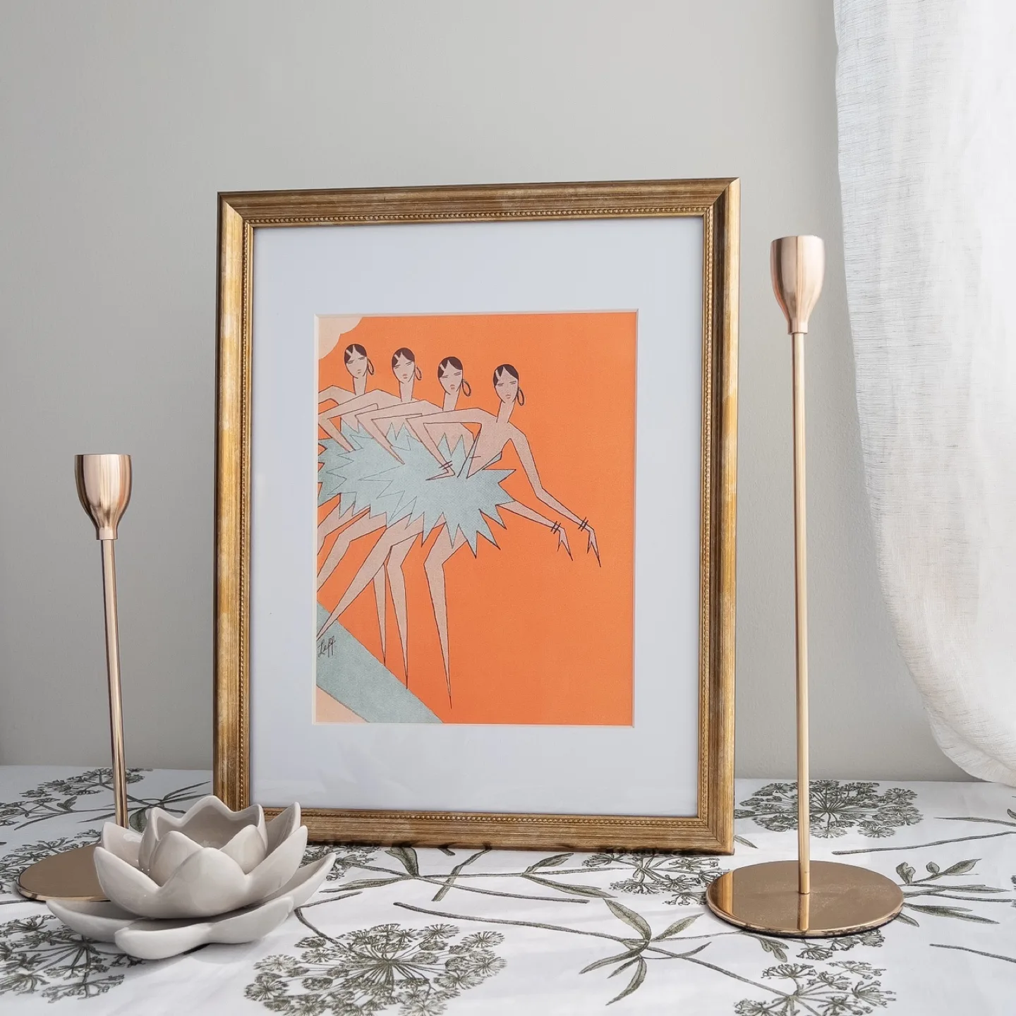 Dancing Flappers Vintage Art Print in Gold Frame image indicator(4)