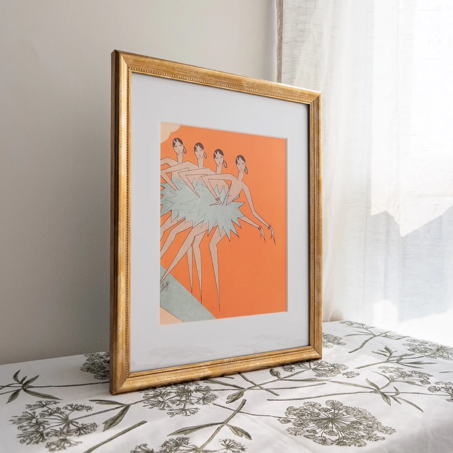 Dancing Flappers Vintage Art Print in Gold Frame image indicator(5)